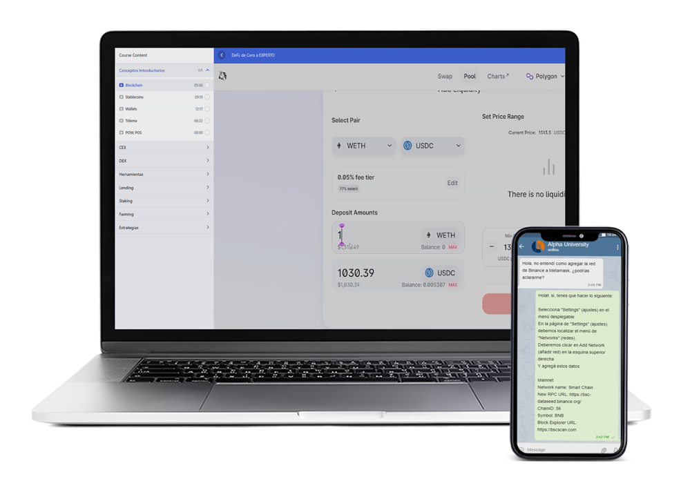 Metodo Quantum 2 laptop y telegram curso defi